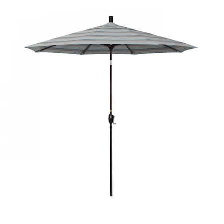 7.5' Bronze Aluminum Market Patio Umbrella, Sunbrella Gateway Mist